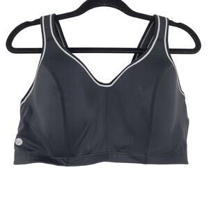 Livi Active Black Clasp Back Closure Full Coverage Sports Bra Size 44D